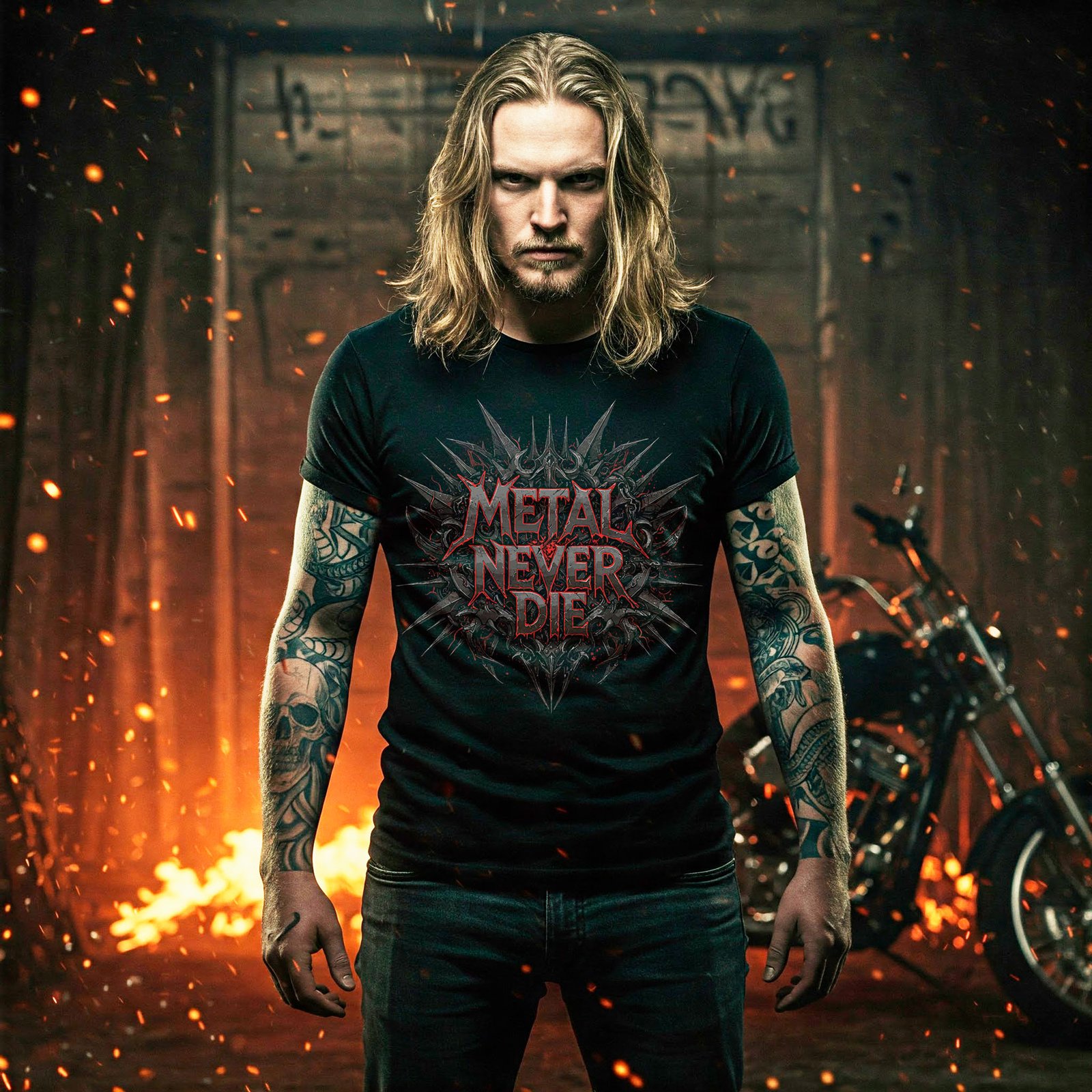 CAMISETA - METAL NEVER DIE